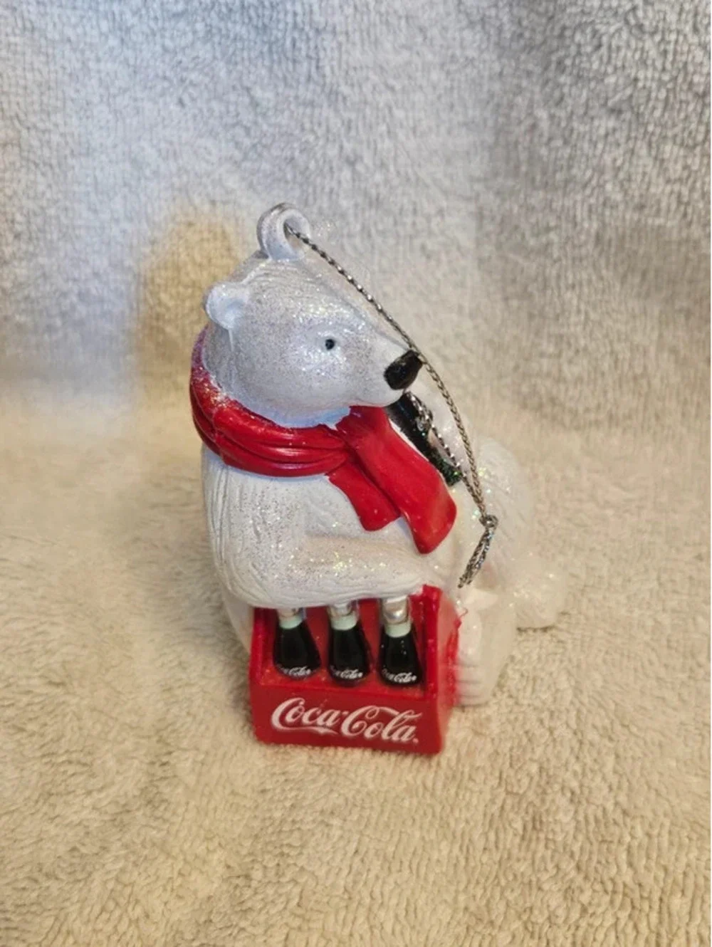 Vintage Coca Cola Polar Bear Coke Bottles Crate Christmas Ornament CVS Box